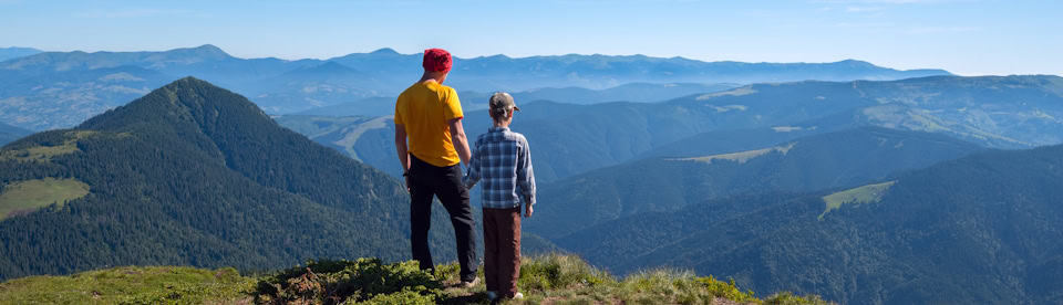 Vater und Sohn in den Kitzbüheler Alpen